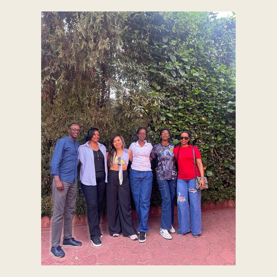 With her family in Rwanda